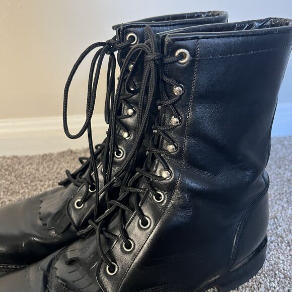 Vintage Justin 506 Black Lace-Up Boots - Picture 9 of 12